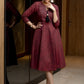 Exclusive maroon pure cotton dress with pintucks infront