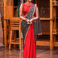 Exclusive ikat & khun saree with hand embroidered zardosi border - Zardosi blouse piece separate