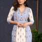 Simple-Blue-&-Grey-Cotton-Ikat-Combination-Kurta--Pant-Optional