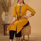 Mellow Mustard Kurta with Mirror Magic Sleeves and Placket