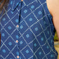 Handcrafted Indigo Top with Reversible Collar and Beaded Contrast Embellishment