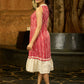 Striped Scarlet Halter Neck Dress with Delicate Hakoba Flare