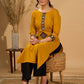 Mellow Mustard Kurta with Mirror Magic Sleeves and Placket