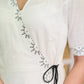Classy White Mul Asymmetrical Handpainted Dress