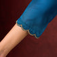 Teal Elegance Silk Panel Kurta with Minimalist Embroidery