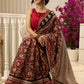 Maroon magic in bold paisley hand block prints on cotton saree