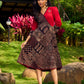 Indie Charm Maroon & Black Ajrakh Patchwork Print Dress