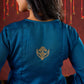 Teal Elegance Silk Panel Kurta with Minimalist Embroidery