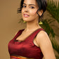 Stylist maroon khun sleeveless blouse - Optional Plain Saree