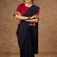 Beautiful Black Saree with Silver tops