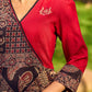 Indie Charm Maroon & Black Ajrakh Patchwork Print Dress