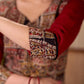 Deep Maroon Cotton Kurta with Asymmetric Kalamkari Print Yoke and Cuff Detail