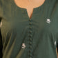 Sage Green Chanderi Kurta with Self Embroidered Hem & Sleeves