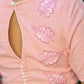 Baby Pink Cotton Blouse with Applique Work  and Embroidery Detailing on the Sleeves