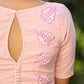 Baby Pink Cotton Blouse with Applique Work  and Embroidery Detailing on the Sleeves