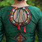 Green Cotton Silk Blouse with Kutch Embroidered Patch