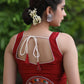 Stylish Maroon Cotton Silk Sleeveless with Semi-Circular Kutch Patch on the Back