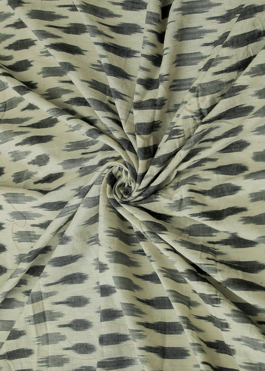 Classy Black & White  Ikat Cotton Fabric