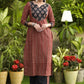 Exclusive Straight Cut Ajrakh Combination Kurti - Pant Optional