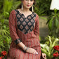 Exclusive Straight Cut Ajrakh Combination Kurti - Pant Optional