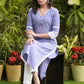 Classy Pure Cotton Lilac Kurta with Pearl Embellishment on Yoke and Matching Pant Set - Chiffon Dupatta Optional