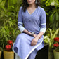 Classy Pure Cotton Lilac Kurta with Pearl Embellishment on Yoke and Matching Pant Set - Chiffon Dupatta Optional