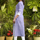 Classy Pure Cotton Lilac Kurta with Pearl Embellishment on Yoke and Matching Pant Set - Chiffon Dupatta Optional