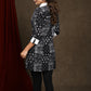 Trendy cotton black printed shirt styled tunic