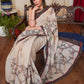 Beige cotton saree with exclusive Gond painting