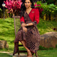 Indie Charm Maroon & Black Ajrakh Patchwork Print Dress