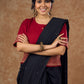 Beautiful Black Saree with Silver tops