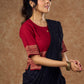 Beautiful Black Saree with Silver tops