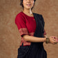 Beautiful Black Saree with Silver tops