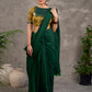 Mustard Ajrakh Print Cotton Blouse with Pintucks Detailing & Mirror Work
