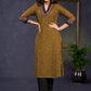 Exclusive-Dark-Mustard-Cotton-Straight-Cut-Kurta-Highlighted-With-Beautiful-Ikat--Pant-Optional