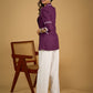 Elegant purple cotton top beautifully finished with delicate lace detailing
