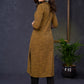 Exclusive-Dark-Mustard-Cotton-Straight-Cut-Kurta-Highlighted-With-Beautiful-Ikat--Pant-Optional