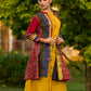 Vibrant Ajrakh Panel Jacket Embellished With Mirror Lace Highlights
