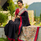Striking Black Modal Saree with Hand-Painted Madhubani Pallu & Maroon-Blue Border