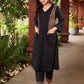 Stylish cotton printed kurta with contrast detailing and smart pocket-pant optional