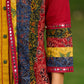 Vibrant Ajrakh Panel Jacket Embellished With Mirror Lace Highlights