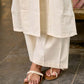 Classic Ivory Cotton Kurta with Subtle Gather Detailing