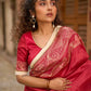 Blush Pink Art Silk Saree with Heritage Floral Print