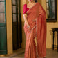 Warm Rust Saree with Fine Butti Embroidery and Classic Border Finish