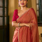 Warm Rust Saree with Fine Butti Embroidery and Classic Border Finish