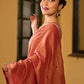 Warm Rust Saree with Fine Butti Embroidery and Classic Border Finish
