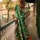 Bottle Green Shibori Art Silk Saree with Contrasting Red Bandhani Border
