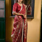 Deep Maroon Art Silk Saree with Traditional Floral Printed Pallu