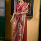 Deep Maroon Art Silk Saree with Traditional Floral Printed Pallu