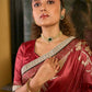 Deep Maroon Art Silk Saree with Traditional Floral Printed Pallu